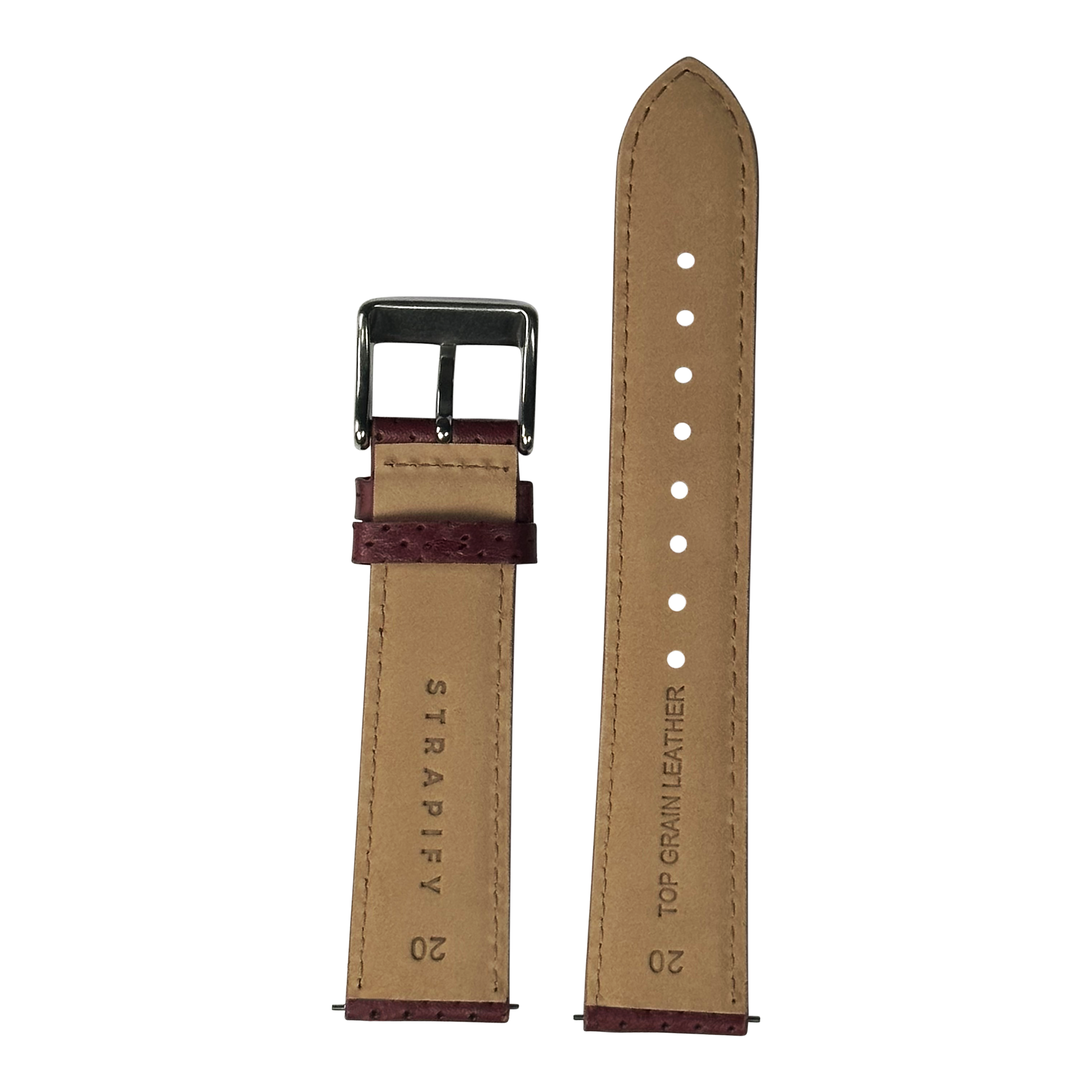 [Tissot Prx 40] Perforated Racing Leather Straps - Maroon
