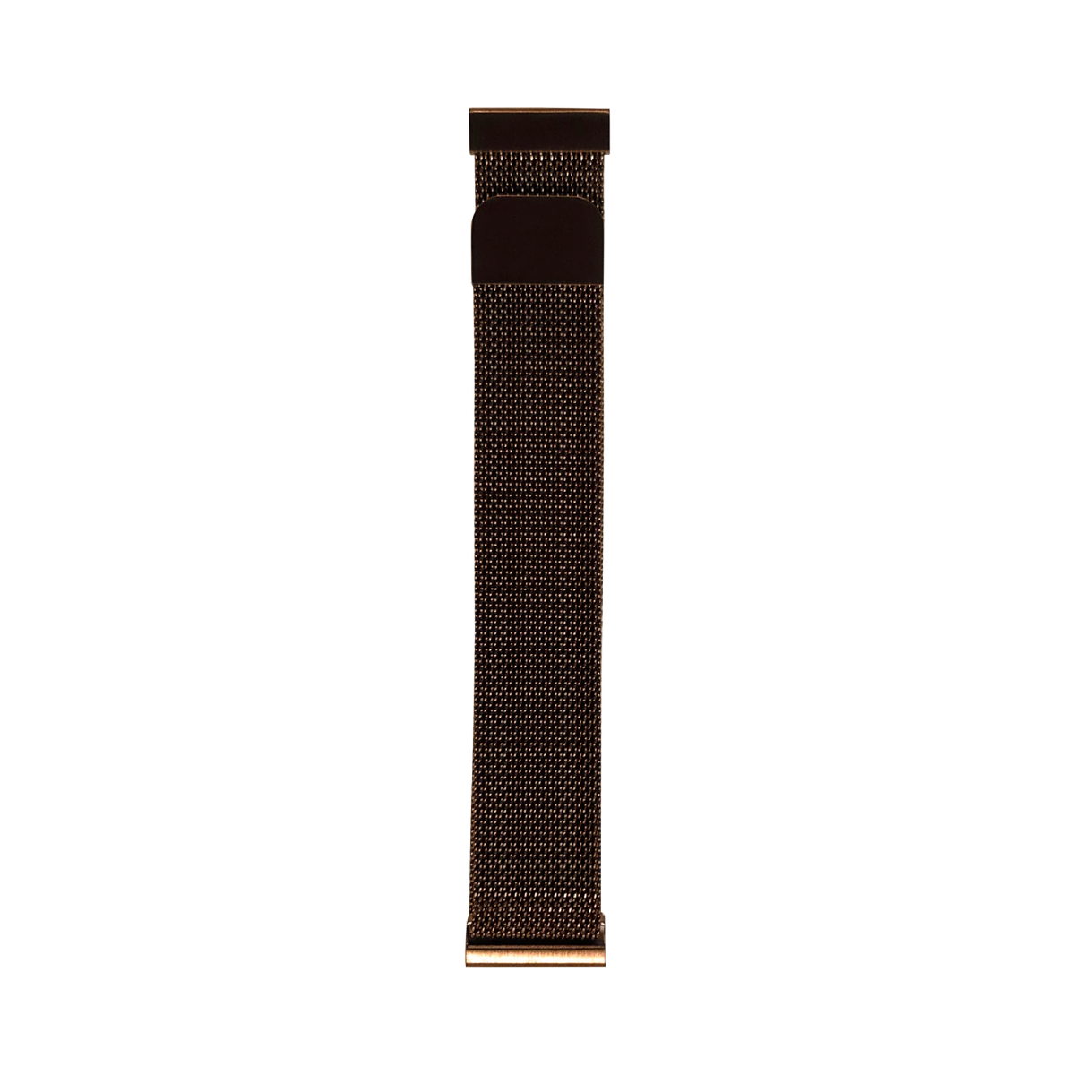 Coffee brown Milanese quick release watch strap, flat lay cutout