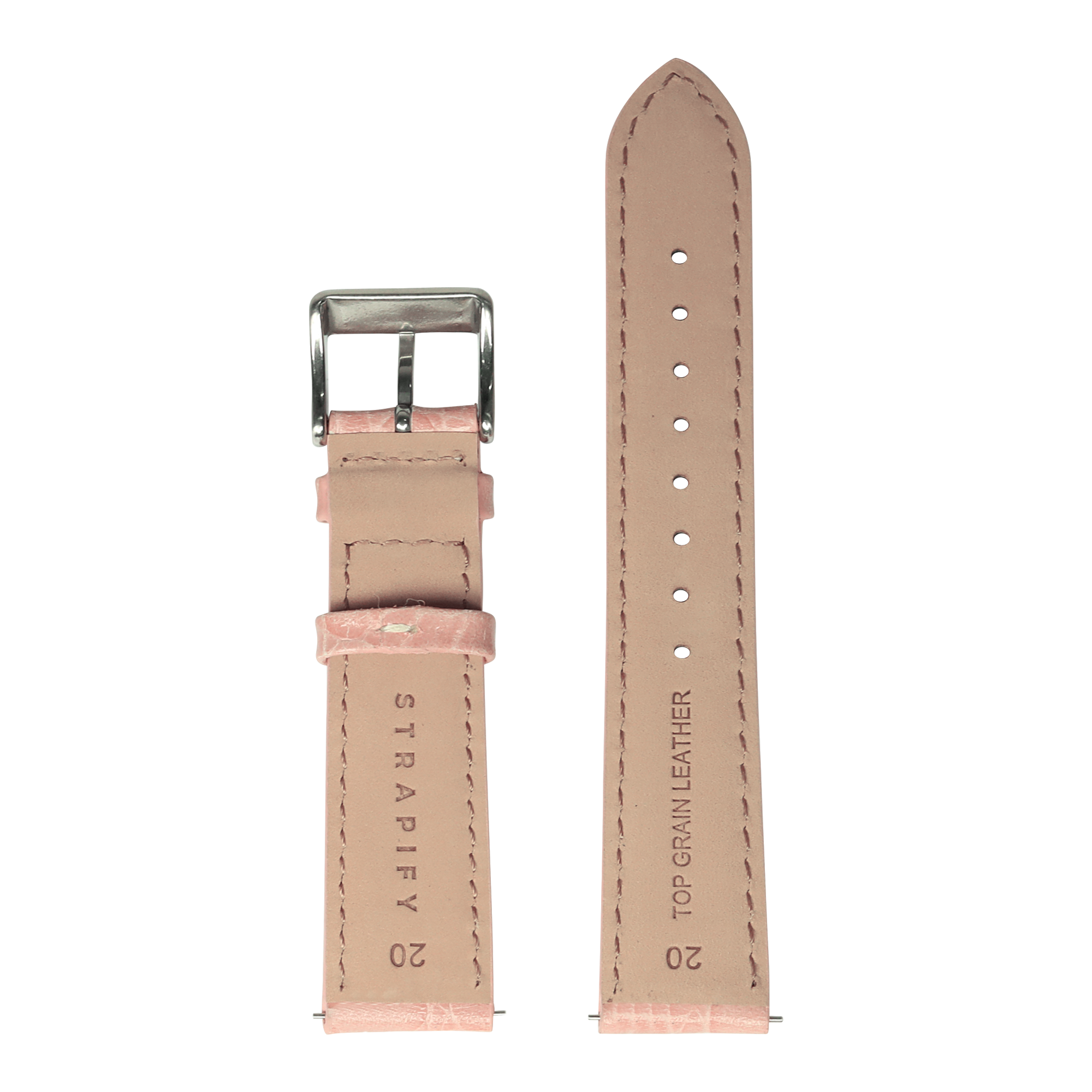 [QuickFit] Alligator Leather - Pink with White Stitching
