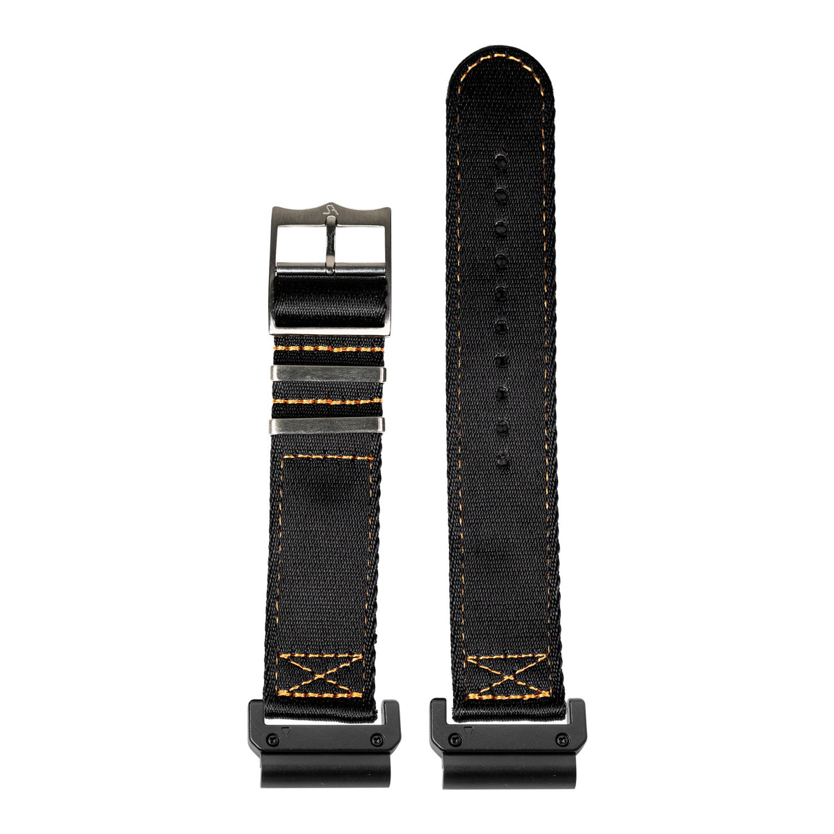 [QuickFit] Ultra Militex - Black / Orange Stitching with Slim Military adapters (Black)