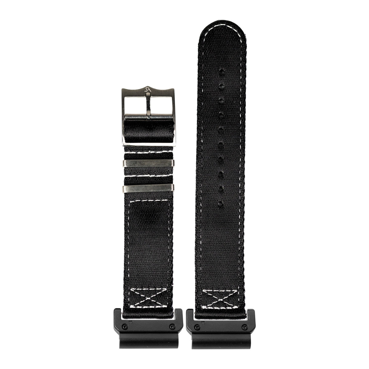 [QuickFit] Ultra Militex - Black / White Stitching with Slim Military adapters (Black)