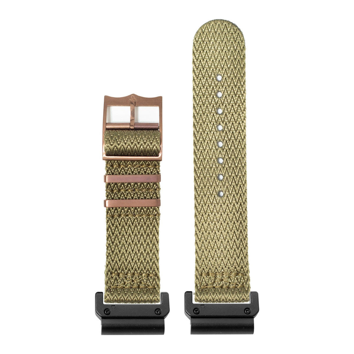 [QuickFit] Sharktooth Militex - Army Green [Bronze Coloured Hardware] with Slim Military adapters (Black)