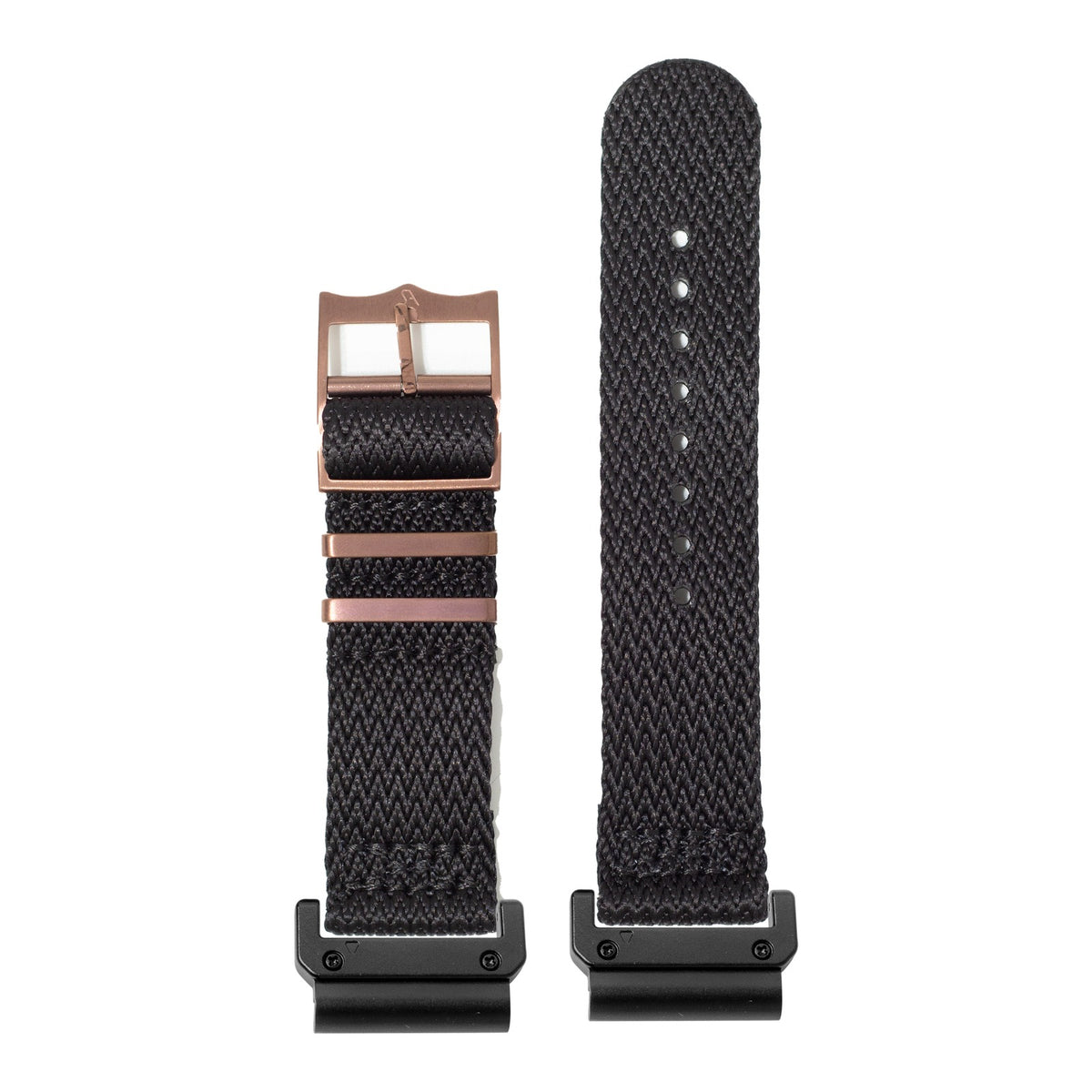 [QuickFit] Sharktooth Militex - Black [Bronze Coloured Hardware] with Slim Military adapters (Black)