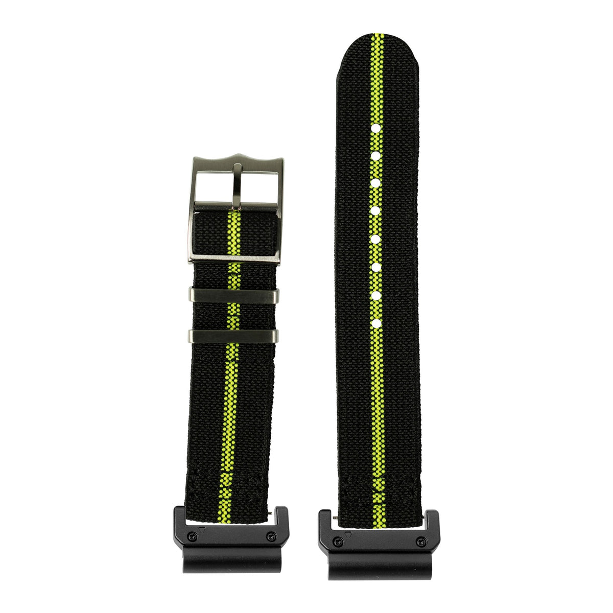 [QuickFit] ElastoFlex - Black/Fluorescent Green with Slim Military adapters (Black)