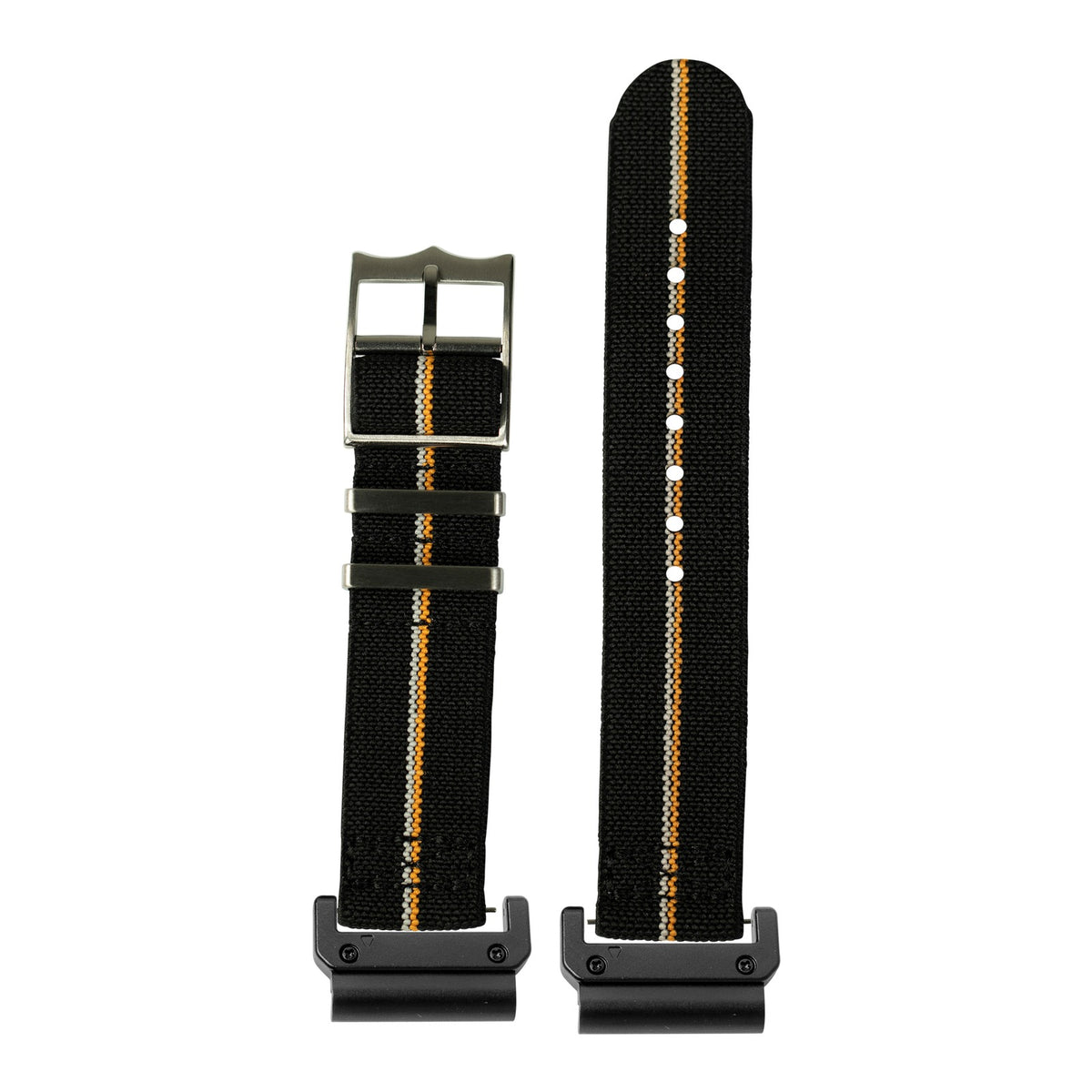 [QuickFit] ElastoFlex - Black/Orange/White with Slim Military adapters (Black)