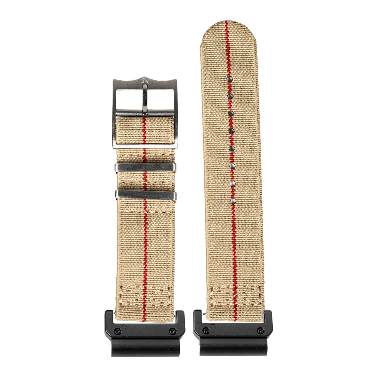 [QuickFit] ElastoFlex - Desert Sand/Red with Slim Military adapters (Black)