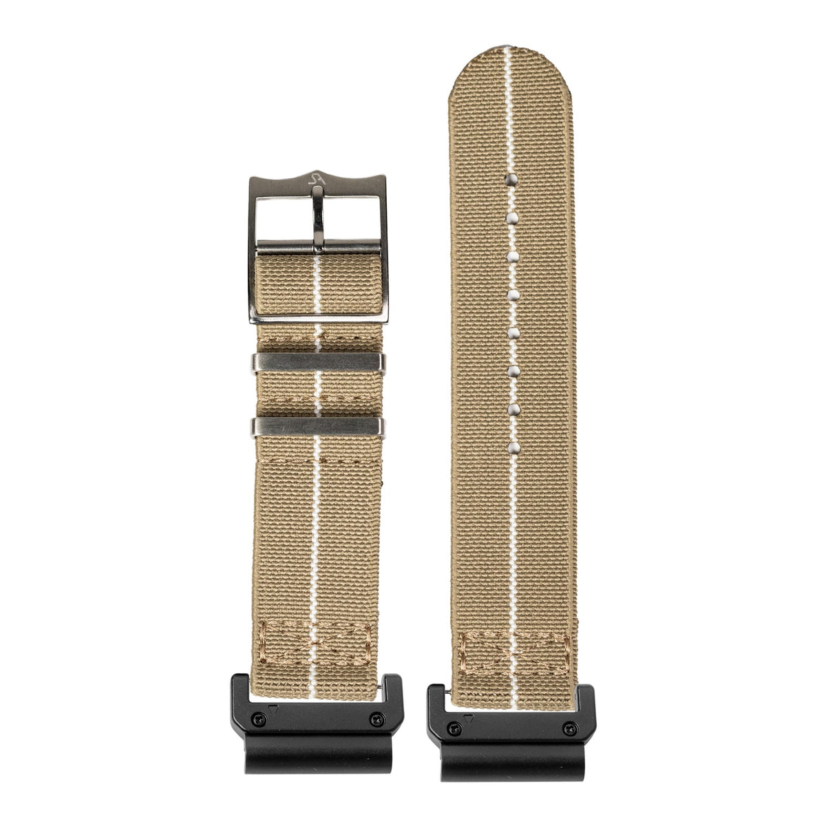 [QuickFit] ElastoFlex - Desert Sand/White with Slim Military adapters (Black)