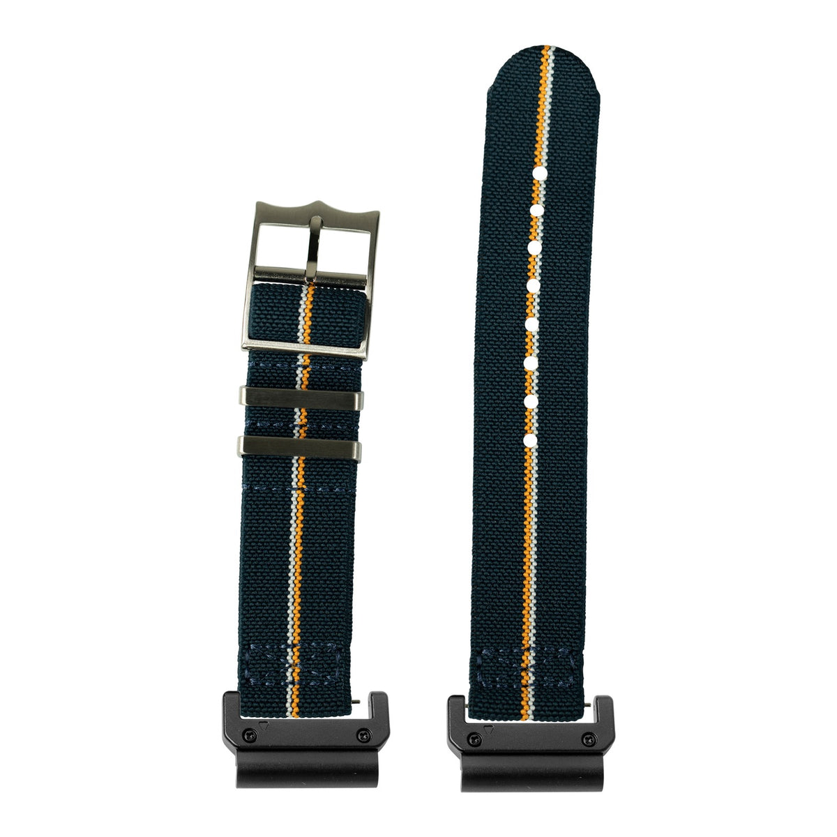 [QuickFit] ElastoFlex - Navy Blue/Orange/White with Slim Military adapters (Black)