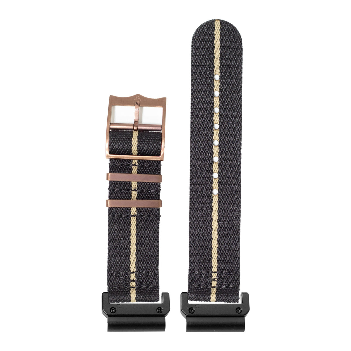 [QuickFit] Cross Militex - Black / Wheat [Bronze Coloured Hardware] with Slim Military adapters (Black)