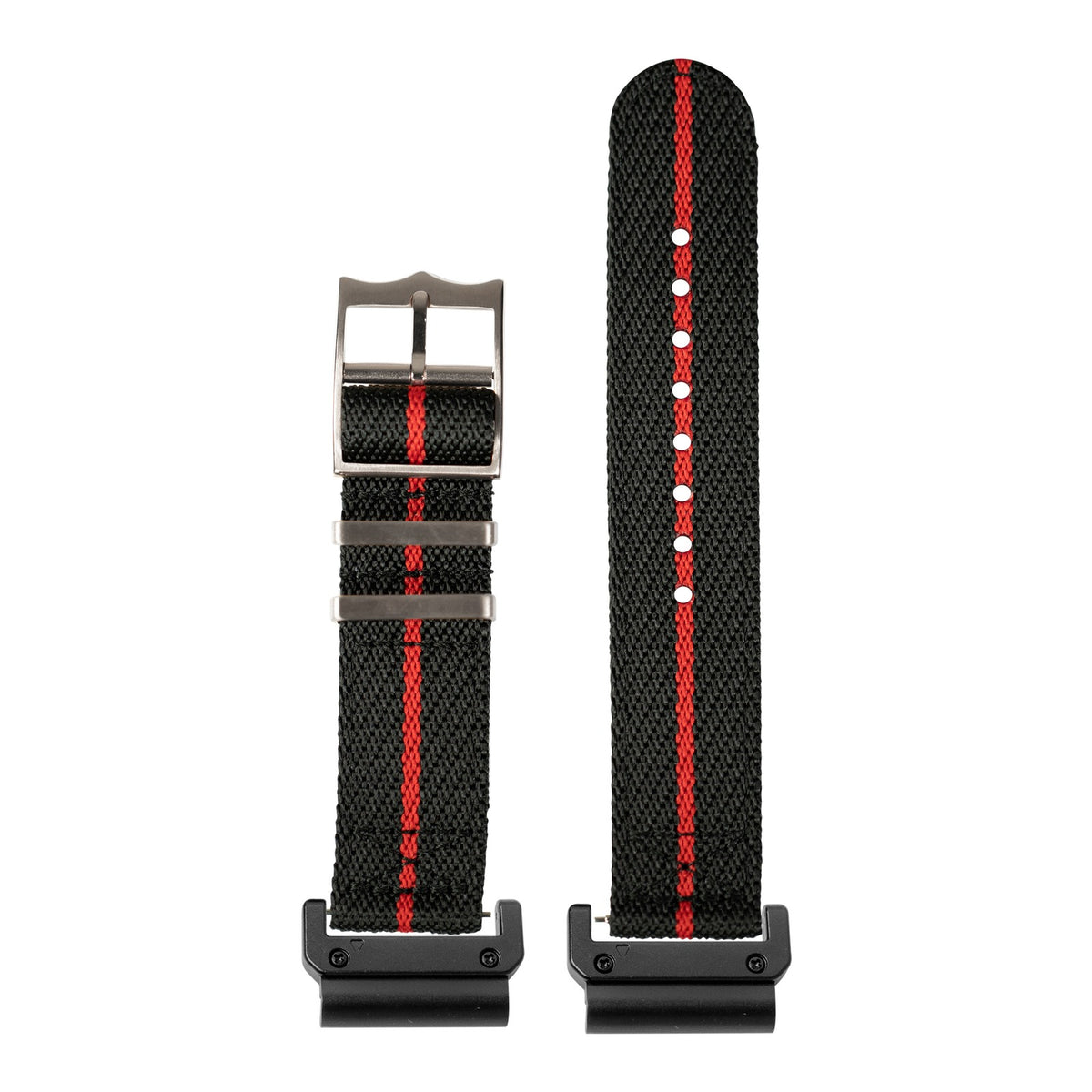 [QuickFit] Cross Militex - Black and Red Stripe with Slim Military adapters (Black)