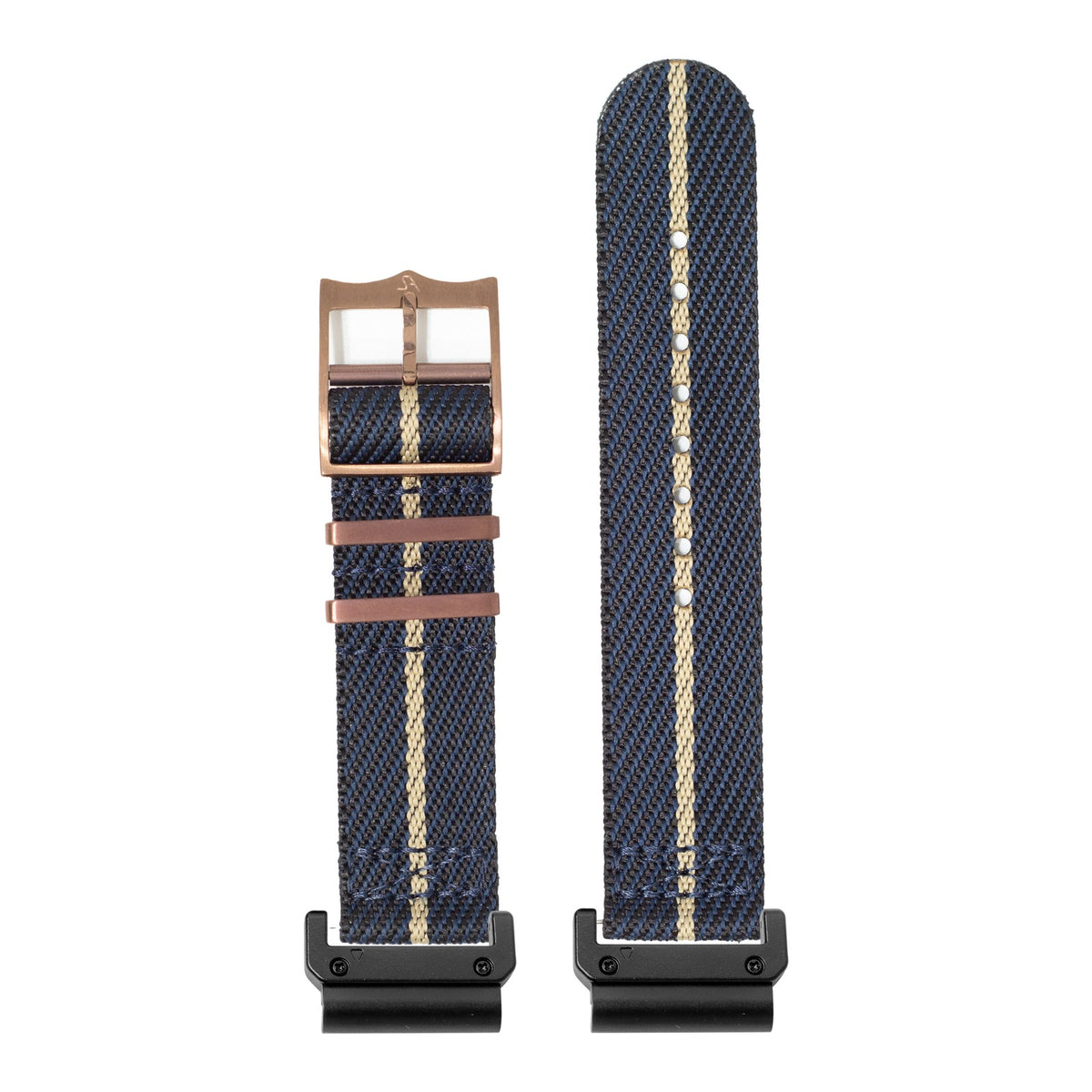 [QuickFit] Cross Militex - Blue / Wheat [Bronze Coloured Hardware] with Slim Military adapters (Black)