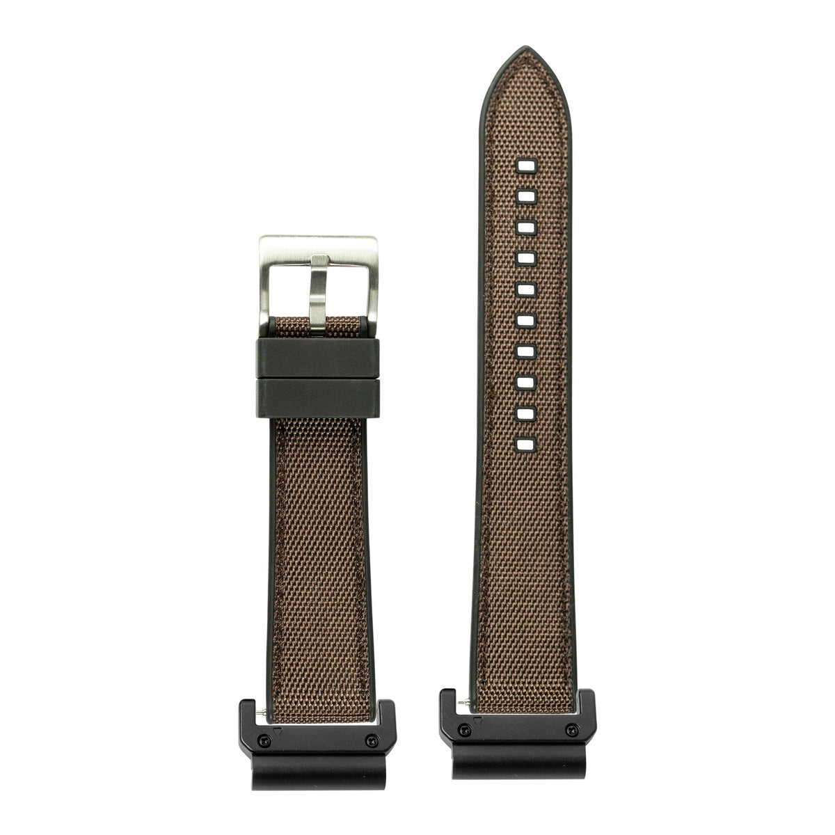 [QuickFit] Sailcloth & FKM Rubber Hybrid - Brown with Slim Military adapters (Black)