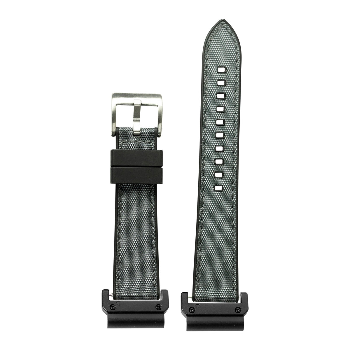 [QuickFit] Sailcloth & FKM Rubber Hybrid - Dark Grey with Slim Military adapters (Black)