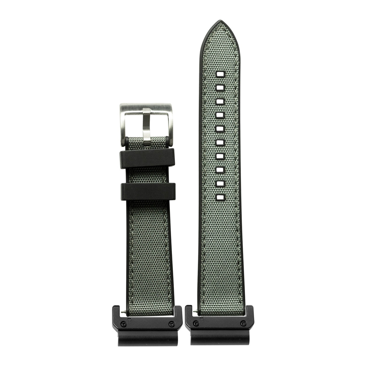[QuickFit] Sailcloth & FKM Rubber Hybrid - Grey with Slim Military adapters (Black)