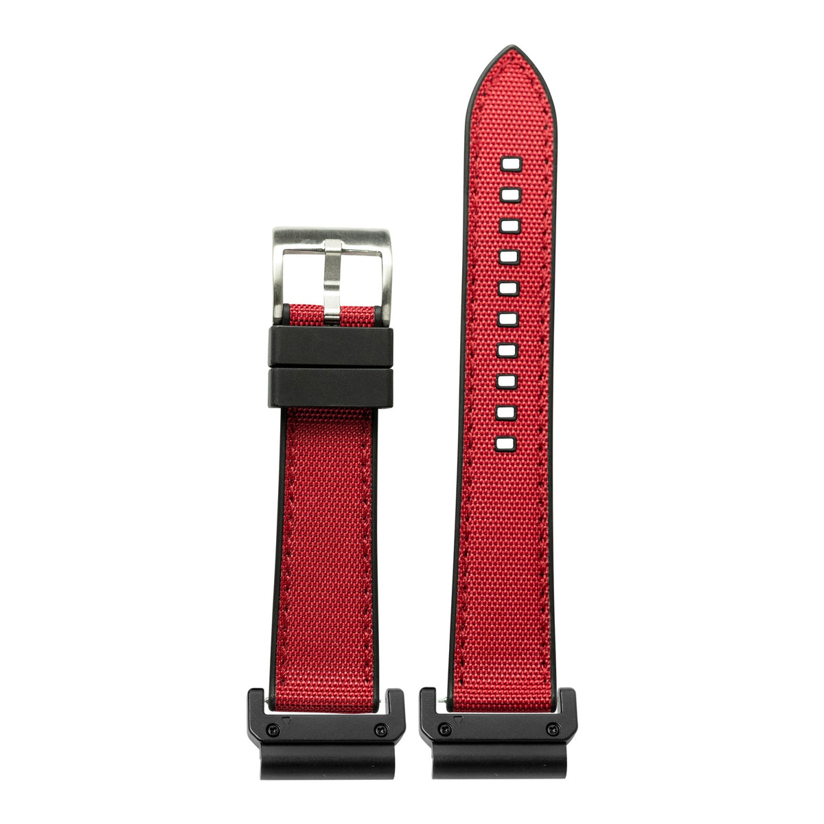 [QuickFit] Sailcloth & FKM Rubber Hybrid - Red with Slim Military adapters (Black)