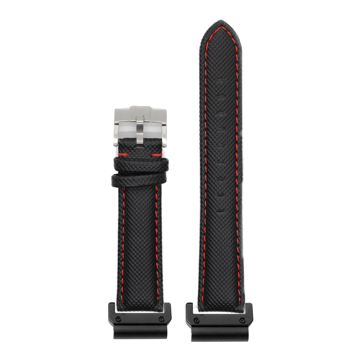 [QuickFit] Sailcloth - Black | Red Stitching with Slim Military adapters (Black)