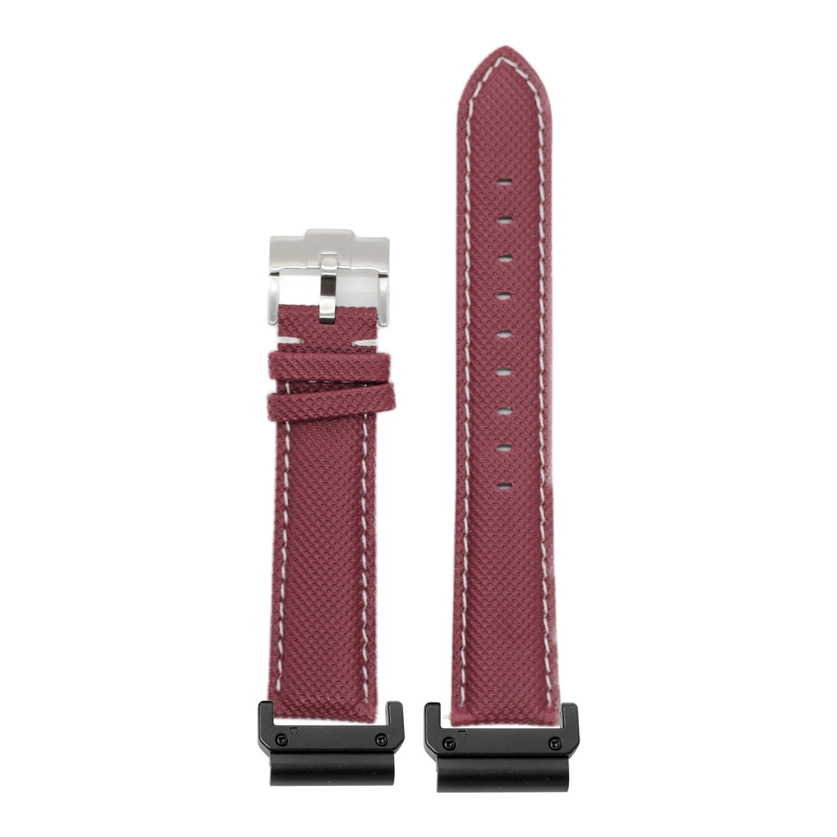 [QuickFit] Sailcloth - Burgundy Red | White Stitching with Slim Military adapters (Black)