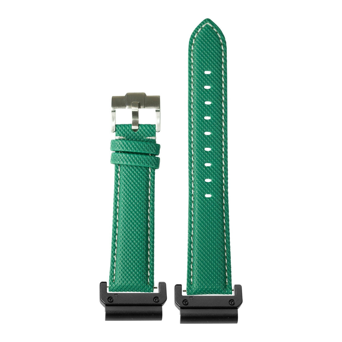 [QuickFit] Sailcloth - Emerald Green | White Stitching with Slim Military adapters (Black)