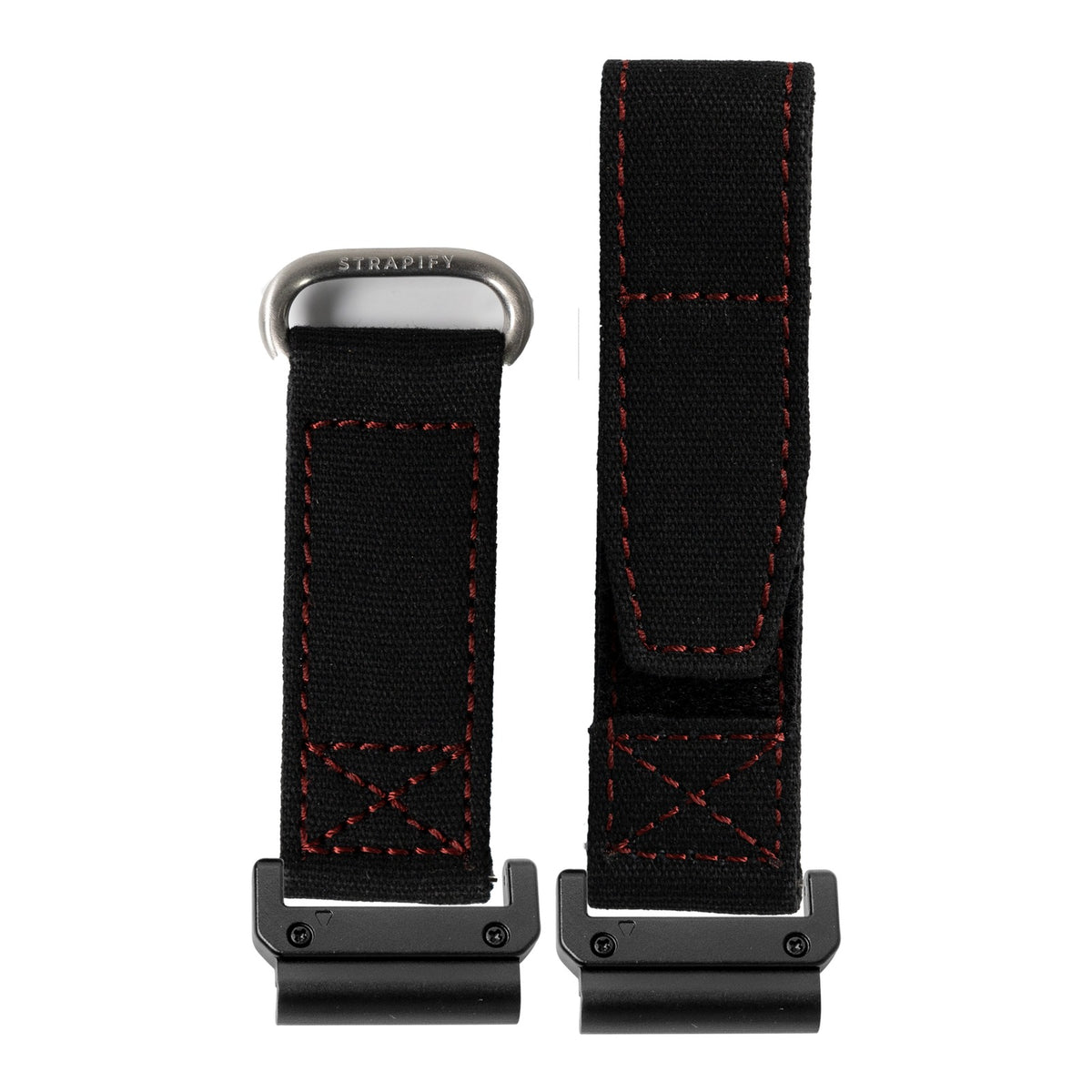 [QuickFit] Military Velcro - Black/Red with Slim Military adapters (Black)