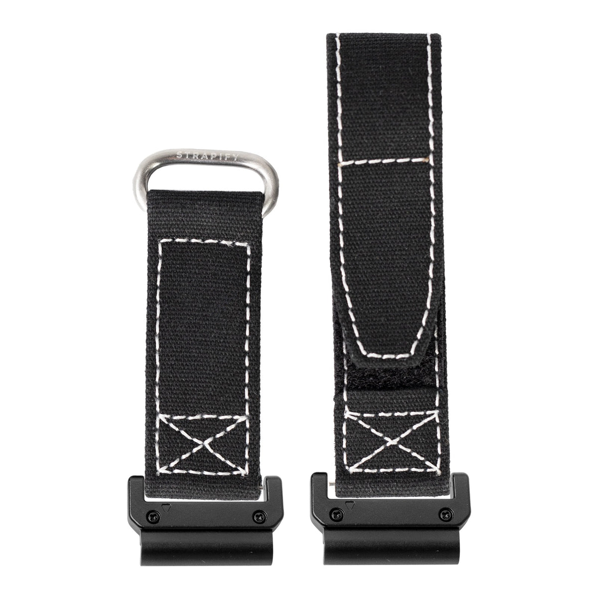 [QuickFit] Military Velcro - Black/White with Slim Military adapters (Black)
