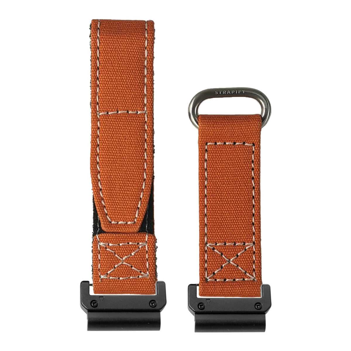 [QuickFit] Military Velcro - Orange | White Stitching with Slim Military adapters (Black)