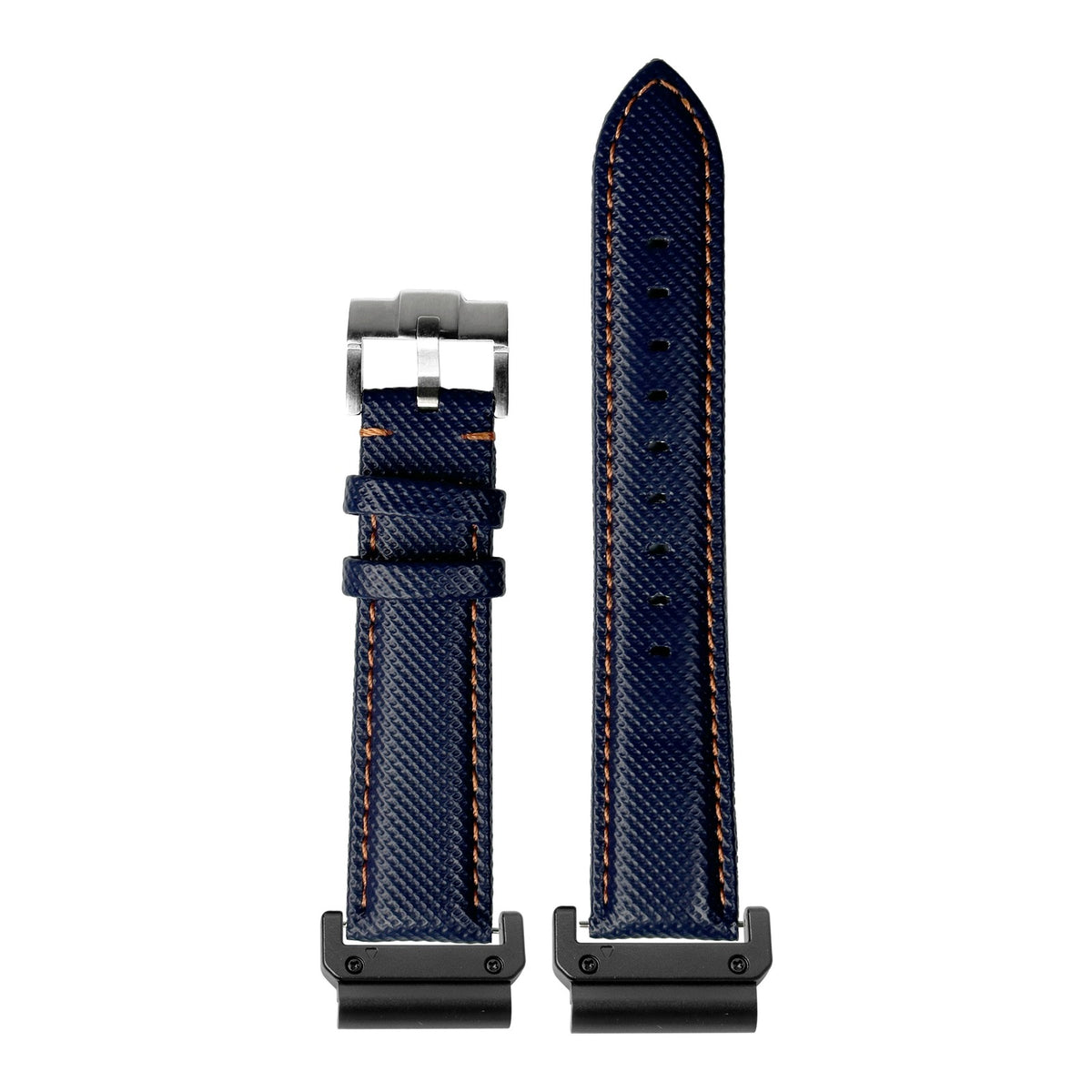 [QuickFit] Sailcloth - Navy Blue | Orange Stitching with Slim Military adapters (Black)