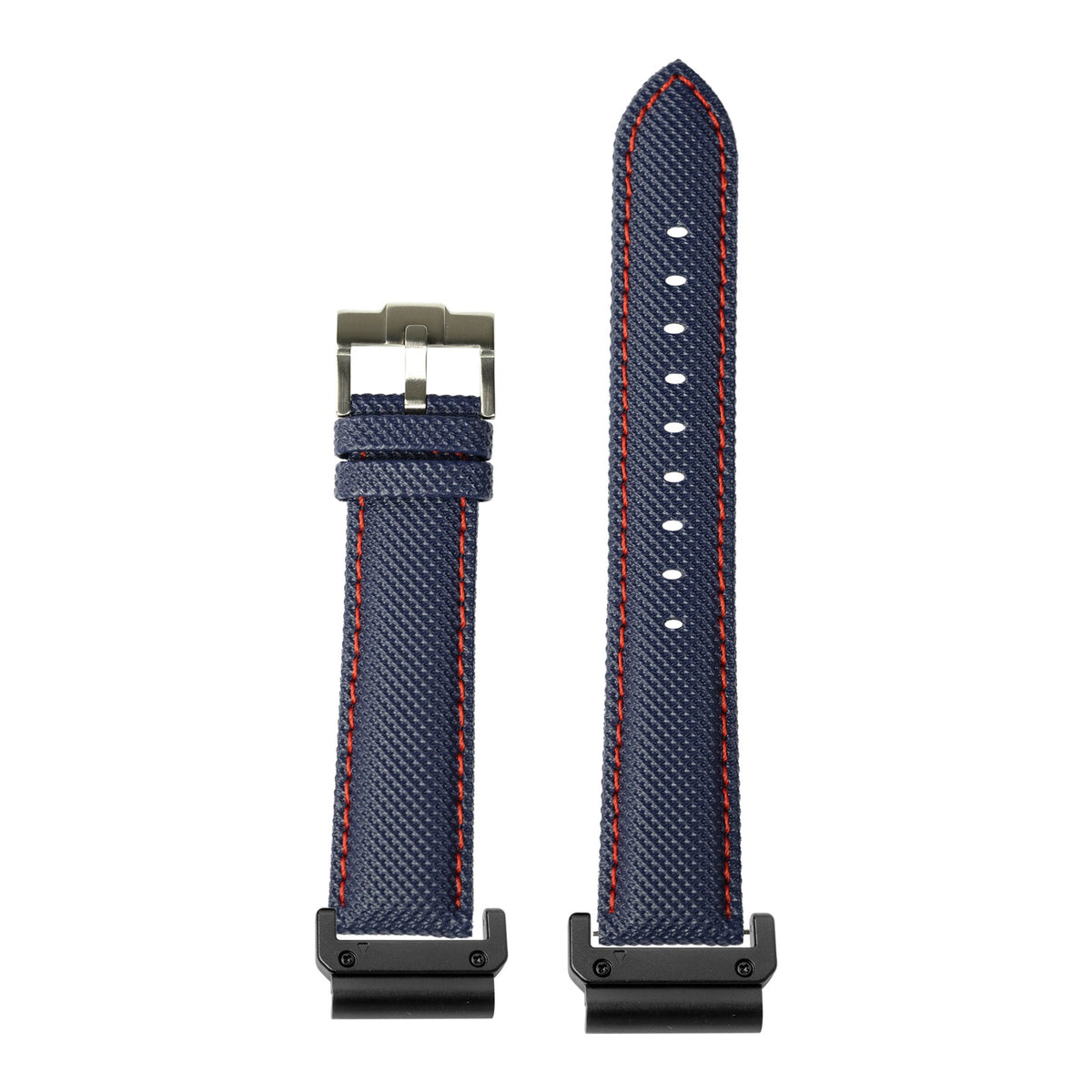 [QuickFit] Sailcloth - Navy Blue | Red Stitching with Slim Military adapters (Black)