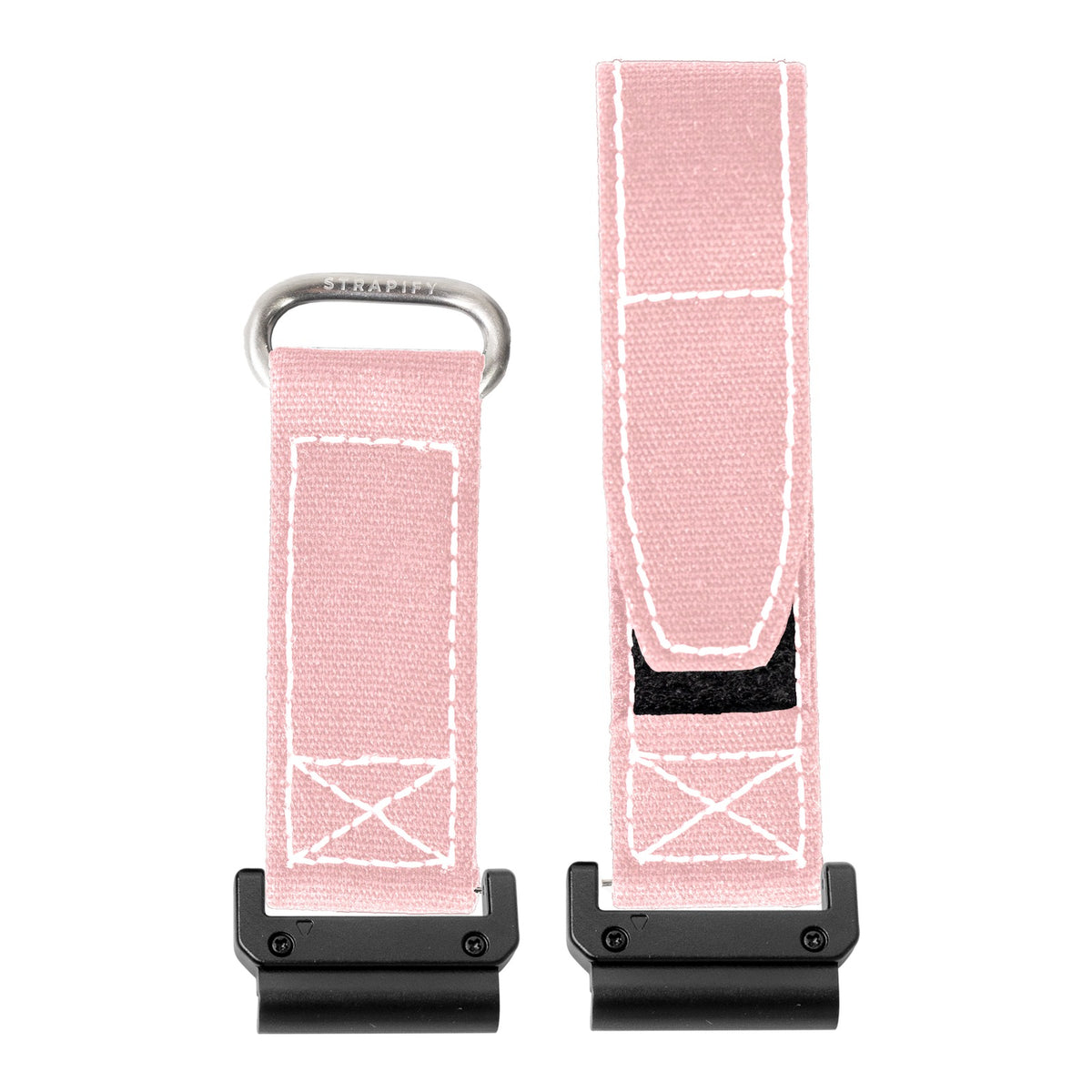 [QuickFit] Military Velcro - Pink | White Stitching with Slim Military adapters (Black)