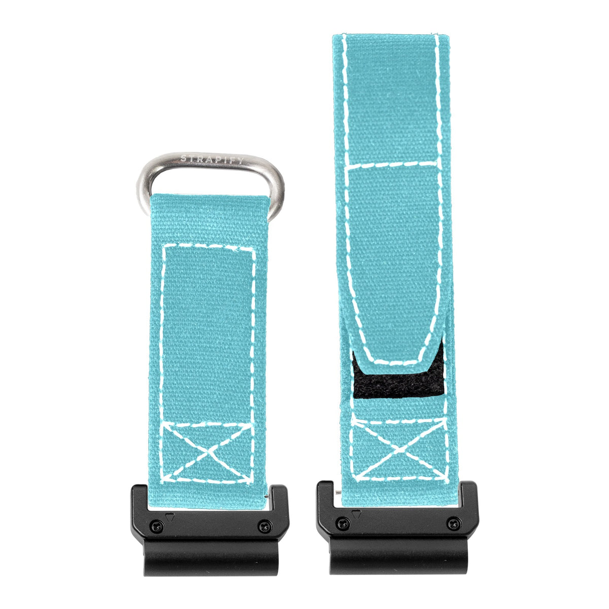 [QuickFit] Military Velcro - Sky Blue | White Stitching with Slim Military adapters (Black)