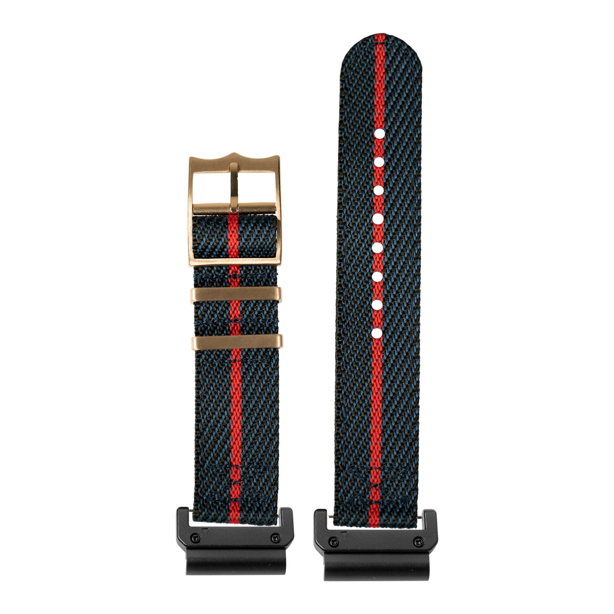 [QuickFit] Cross Militex - Night Blue / Red [Rose Gold Hardware] with Slim Military adapters (Black)