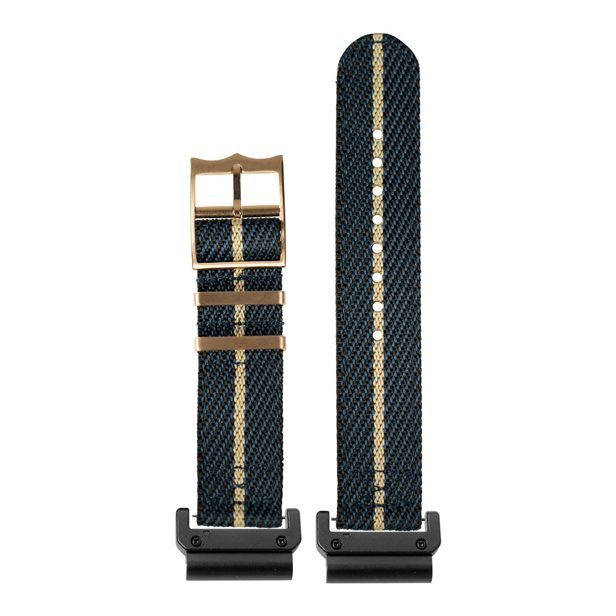 [QuickFit] Cross Militex - Night Blue / Wheat [Rose Gold Hardware] with Slim Military adapters (Black)
