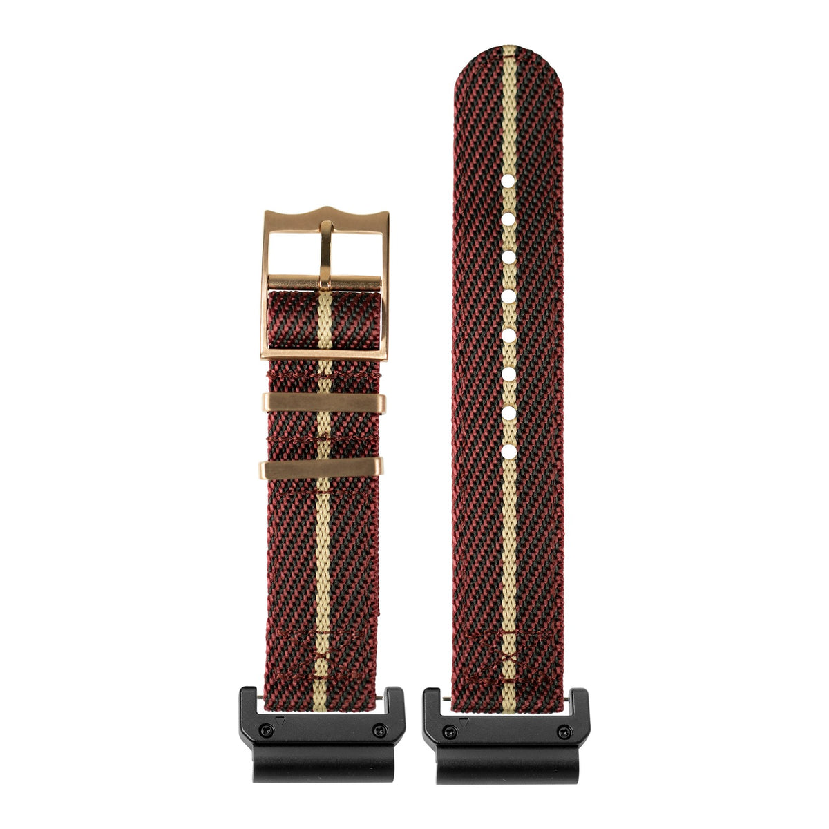 [QuickFit] Cross Militex - Wine Red / Wheat [Rose Gold Hardware] with Slim Military adapters (Black)
