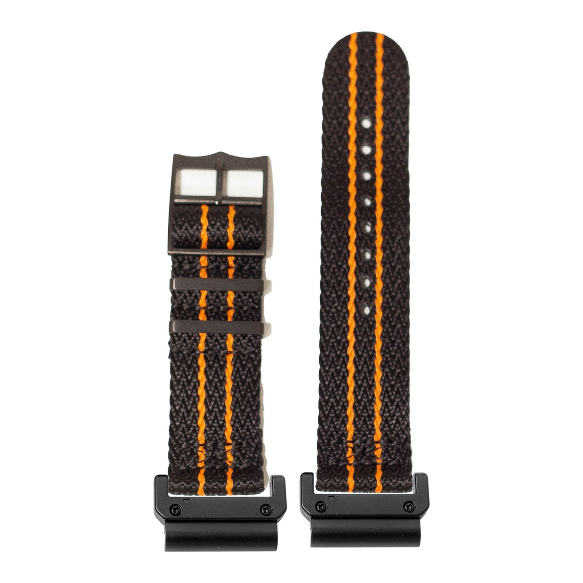 [QuickFit] Sharktooth Militex - Stealth Black/Orange [Black Hardware] with Slim Military adapters (Black)