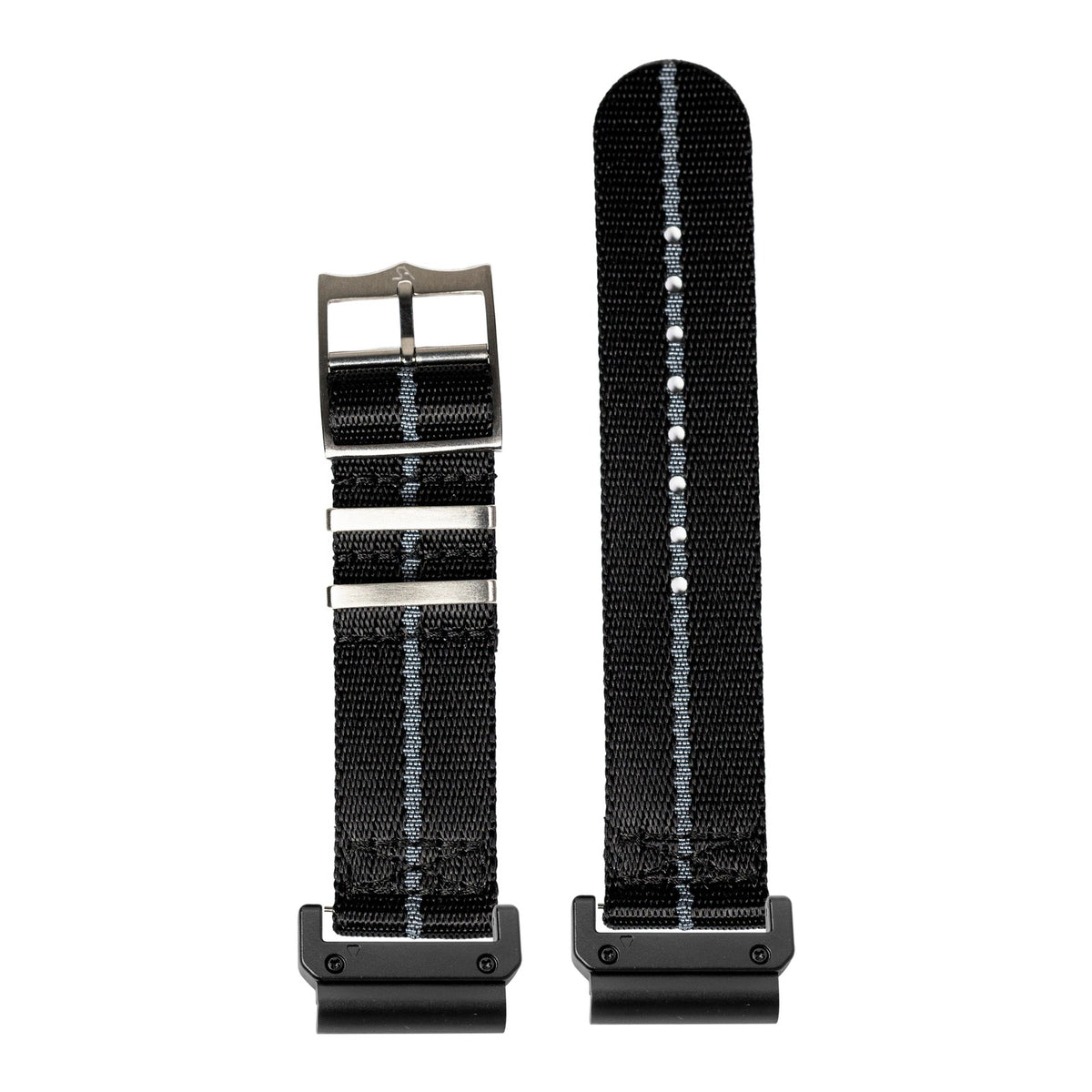 [QuickFit] Supreme Militex - Black and Grey Stripe with Slim Military adapters (Black)