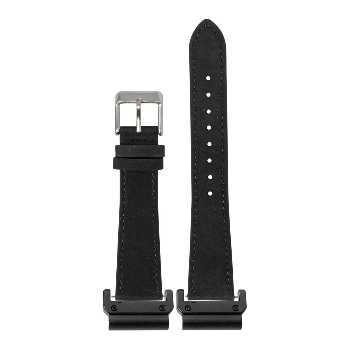 [QuickFit] Nubuck Leather - Black with Slim Military adapters (Black)