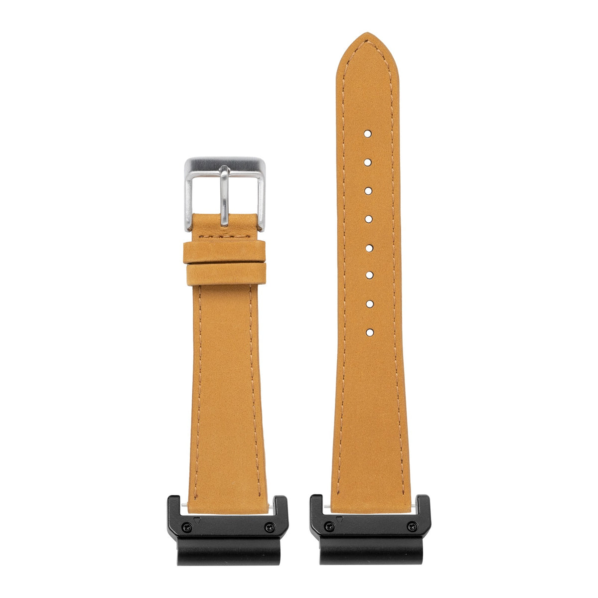 [QuickFit] Nubuck Leather - Brown with Slim Military adapters (Black)