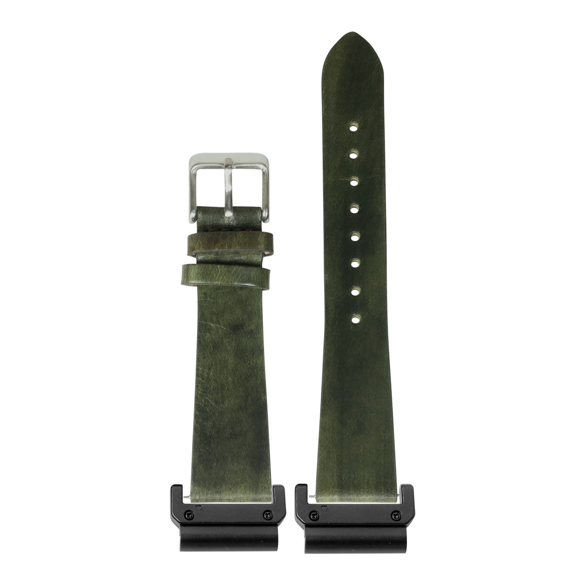 [QuickFit] Vintage Leather - Burnished Amazon Green with Slim Military adapters (Black)