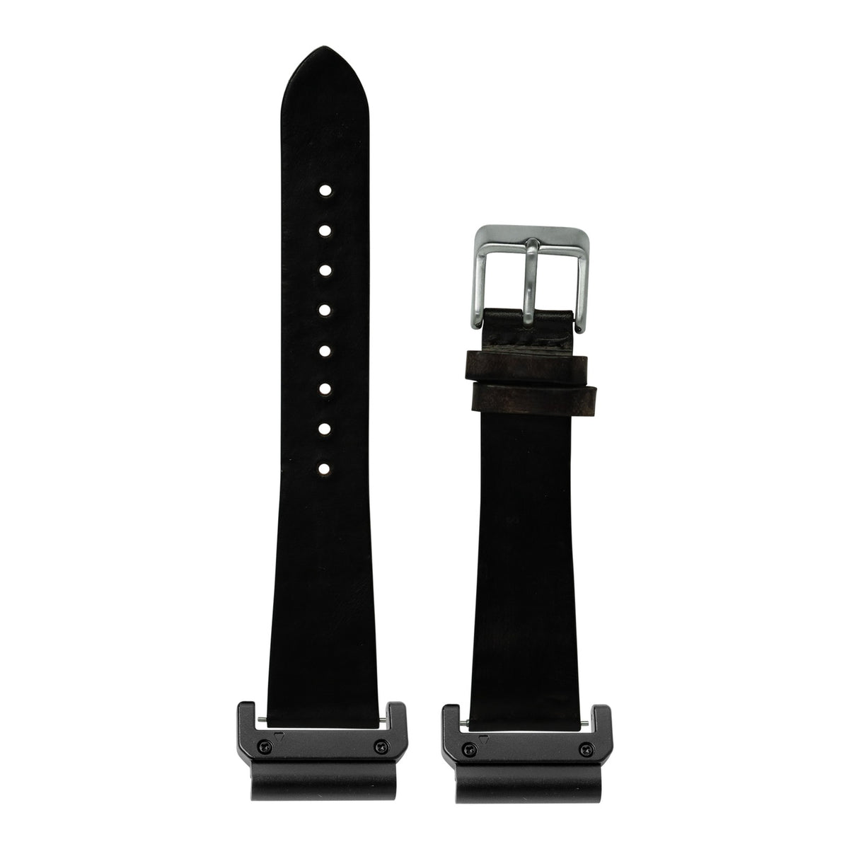 [QuickFit] Vintage Leather - Smoked Black with Slim Military adapters (Black)