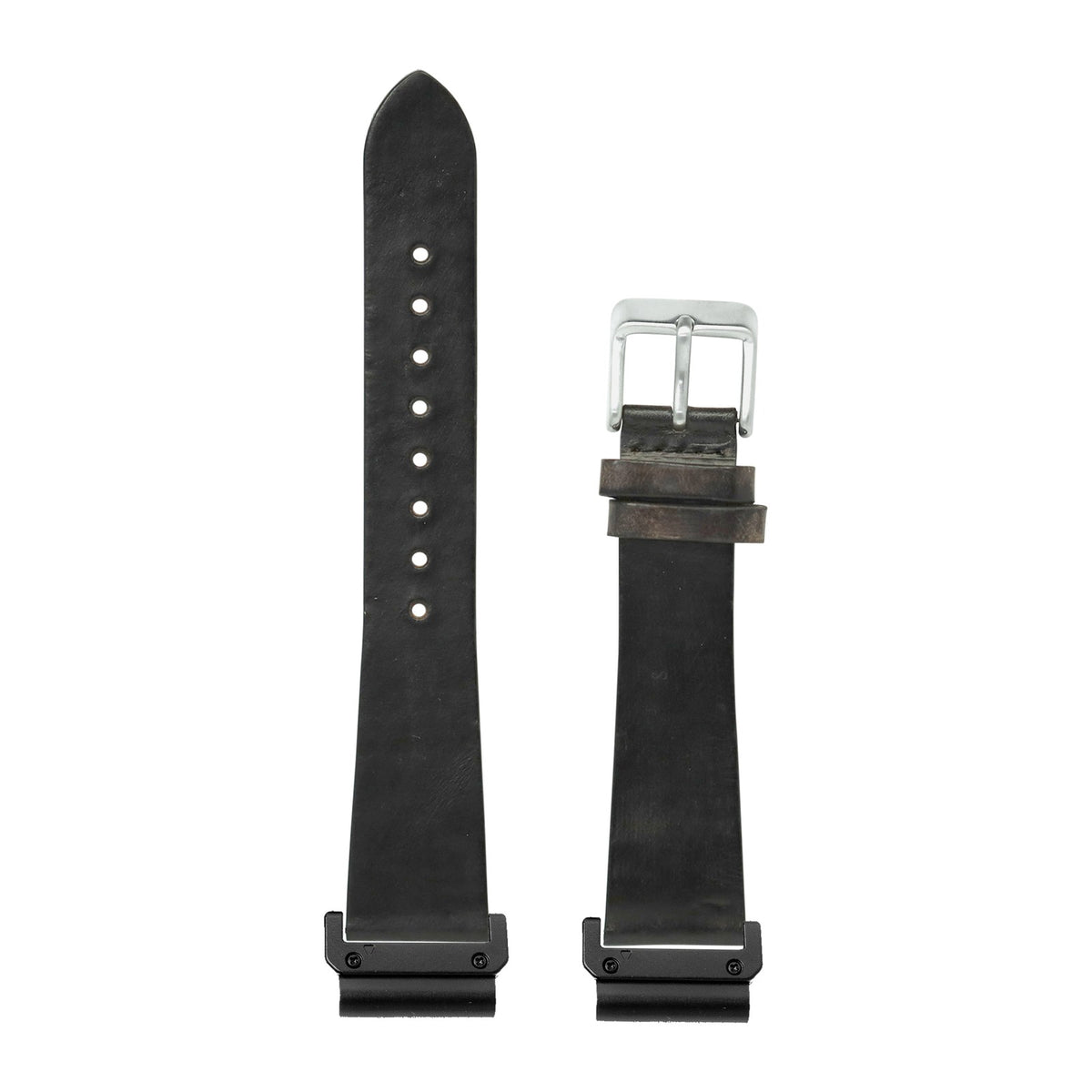 [QuickFit] Vintage Leather - Smoked Black with Slim Military adapters (Black)