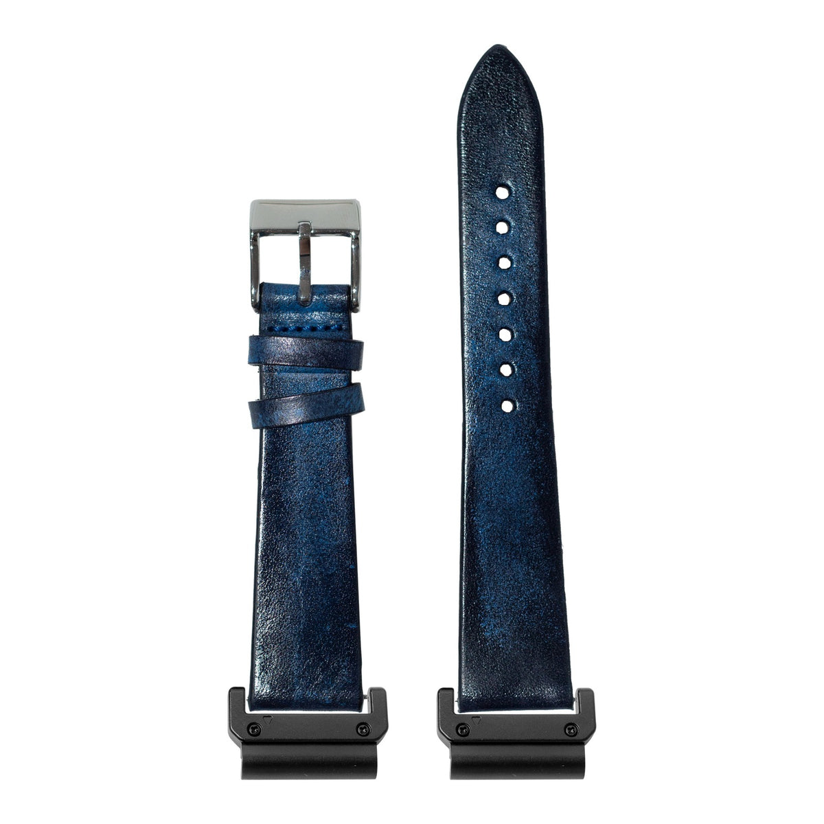 [QuickFit] Vintage Leather - Smoked Navy Blue with Slim Military adapters (Black)