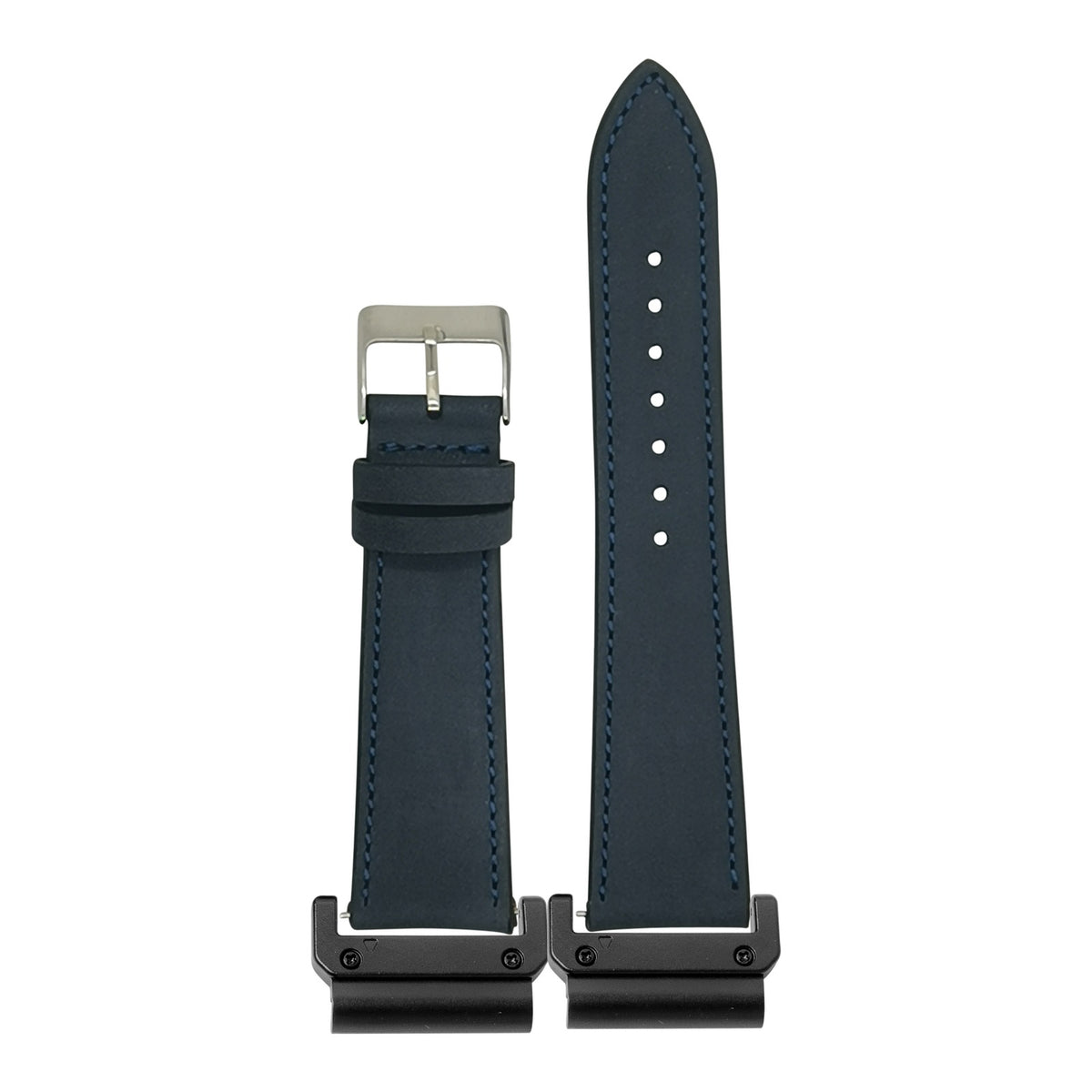 [QuickFit] Nubuck Leather - Navy Blue with Slim Military adapters (Black)