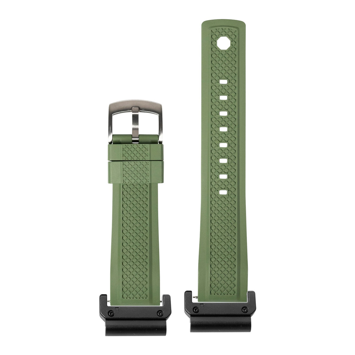 [QuickFit] GridLock FKM Rubber - Forest Green with Slim Military adapters (Black)