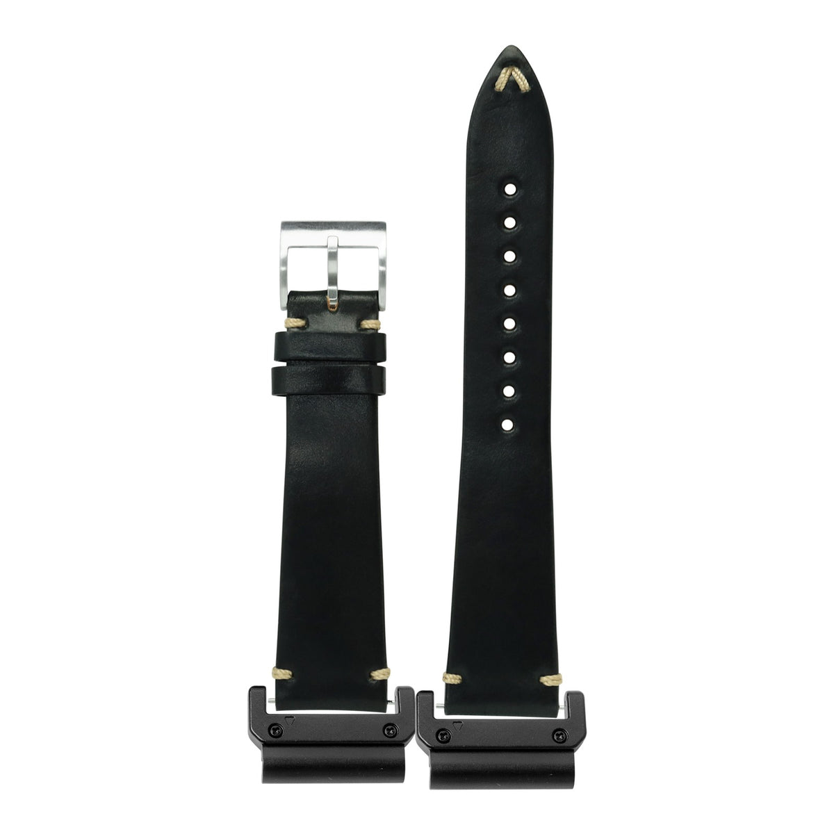 [QuickFit] Horween Shell Cordovan - Vintage - Black with Slim Military adapters (Black)