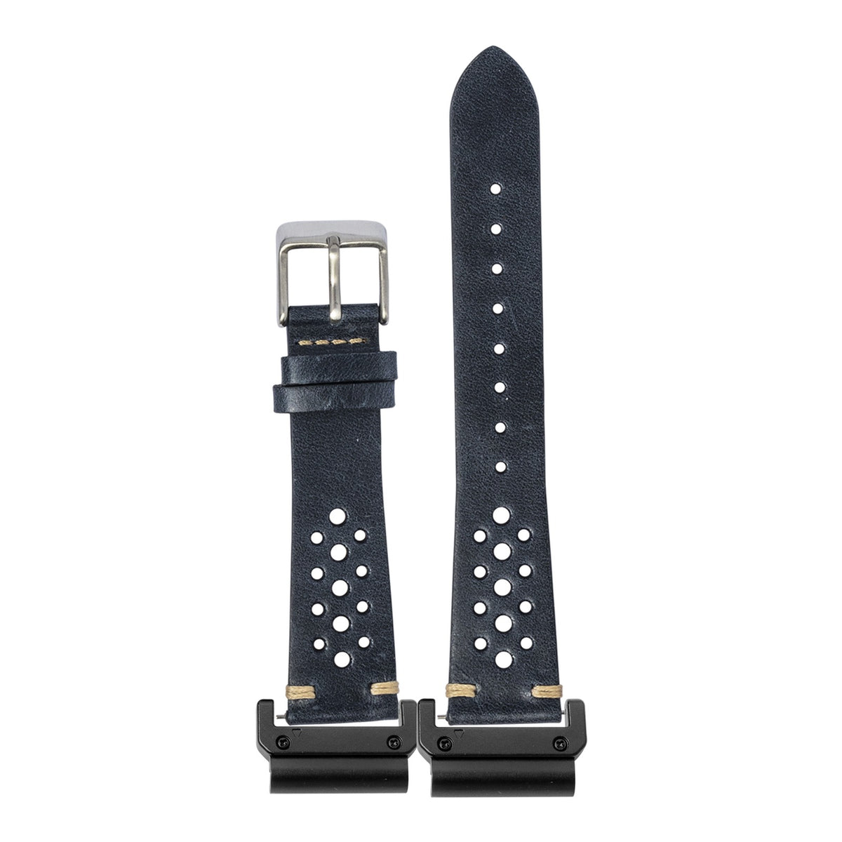 [QuickFit] Vintage Rally Leather - Navy Blue with Slim Military adapters (Black)