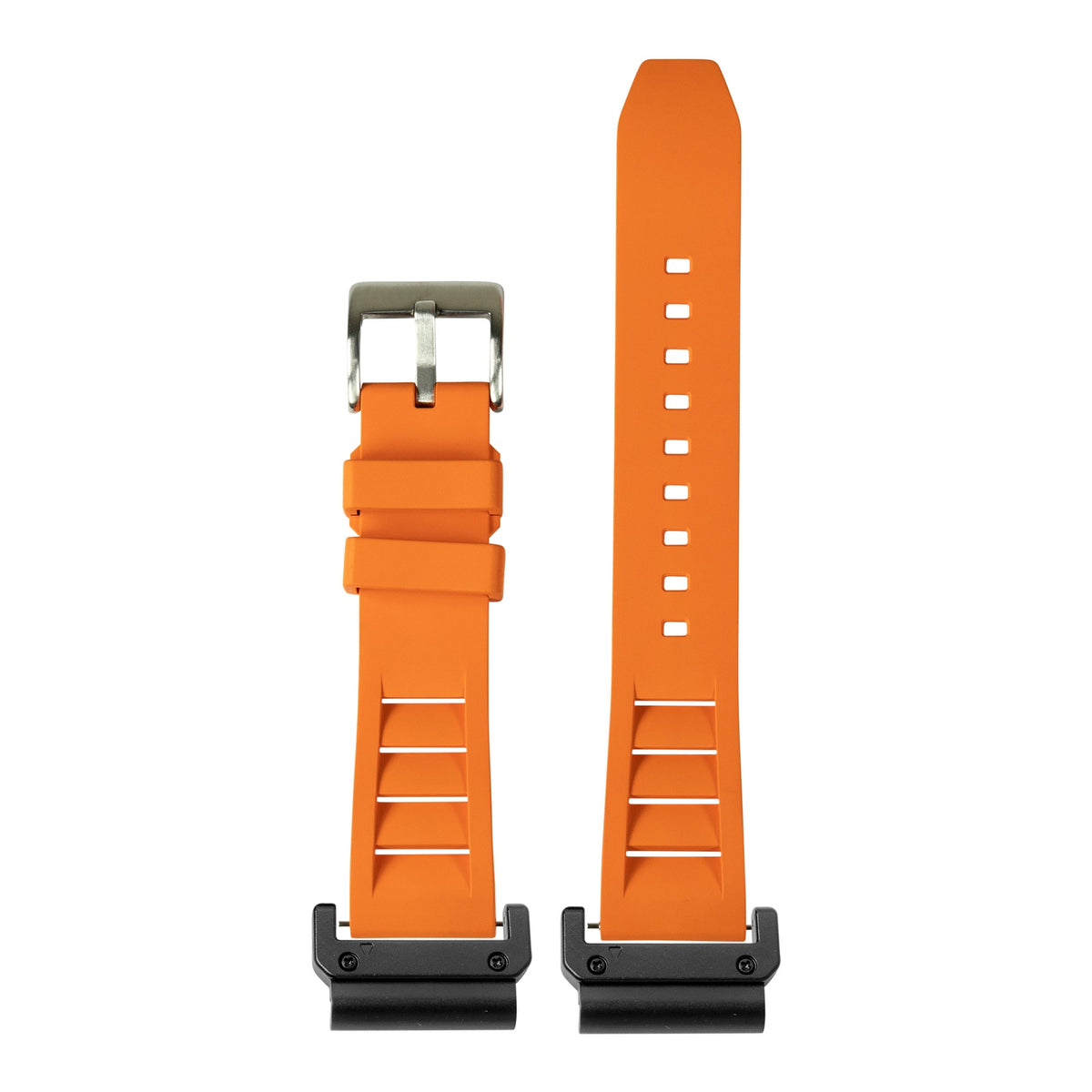 [QuickFit] Shark Fin FKM Rubber - Orange with Slim Military adapters (Black)