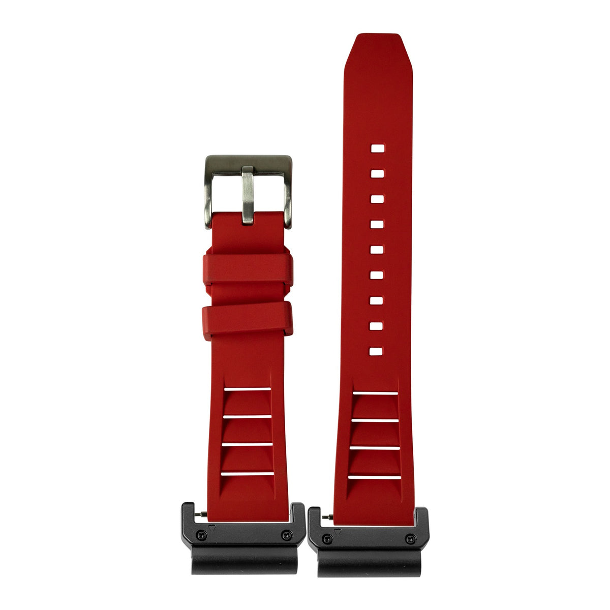 [QuickFit] Shark Fin FKM Rubber - Red with Slim Military adapters (Black)