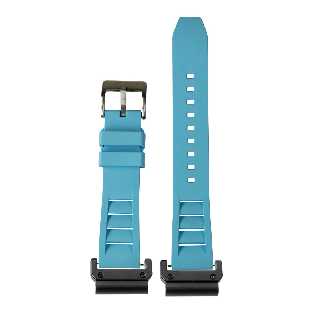 [QuickFit] Shark Fin FKM Rubber - Sky Blue with Slim Military adapters (Black)