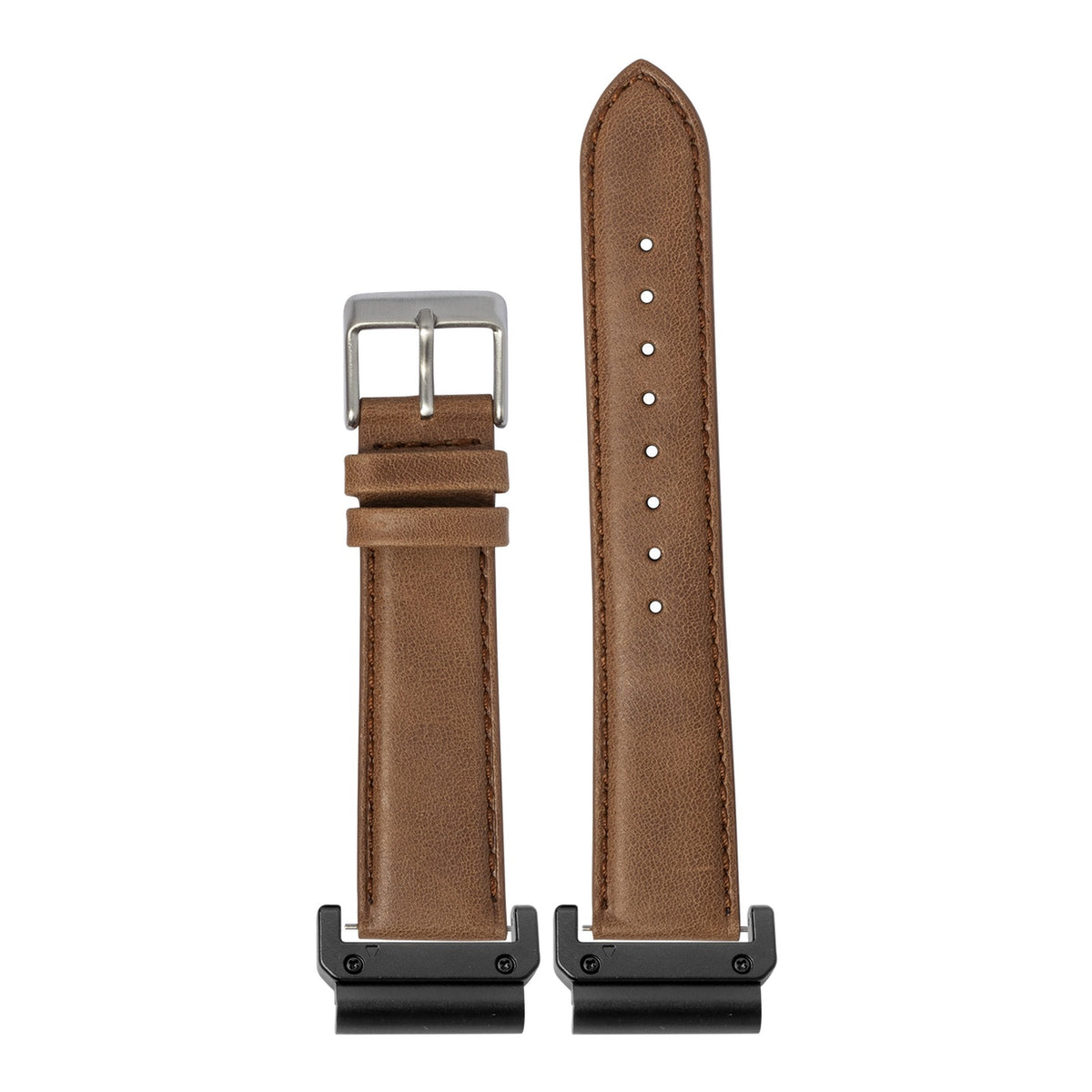 [QuickFit] Padded Leather - Brown with Slim Military adapters (Black)