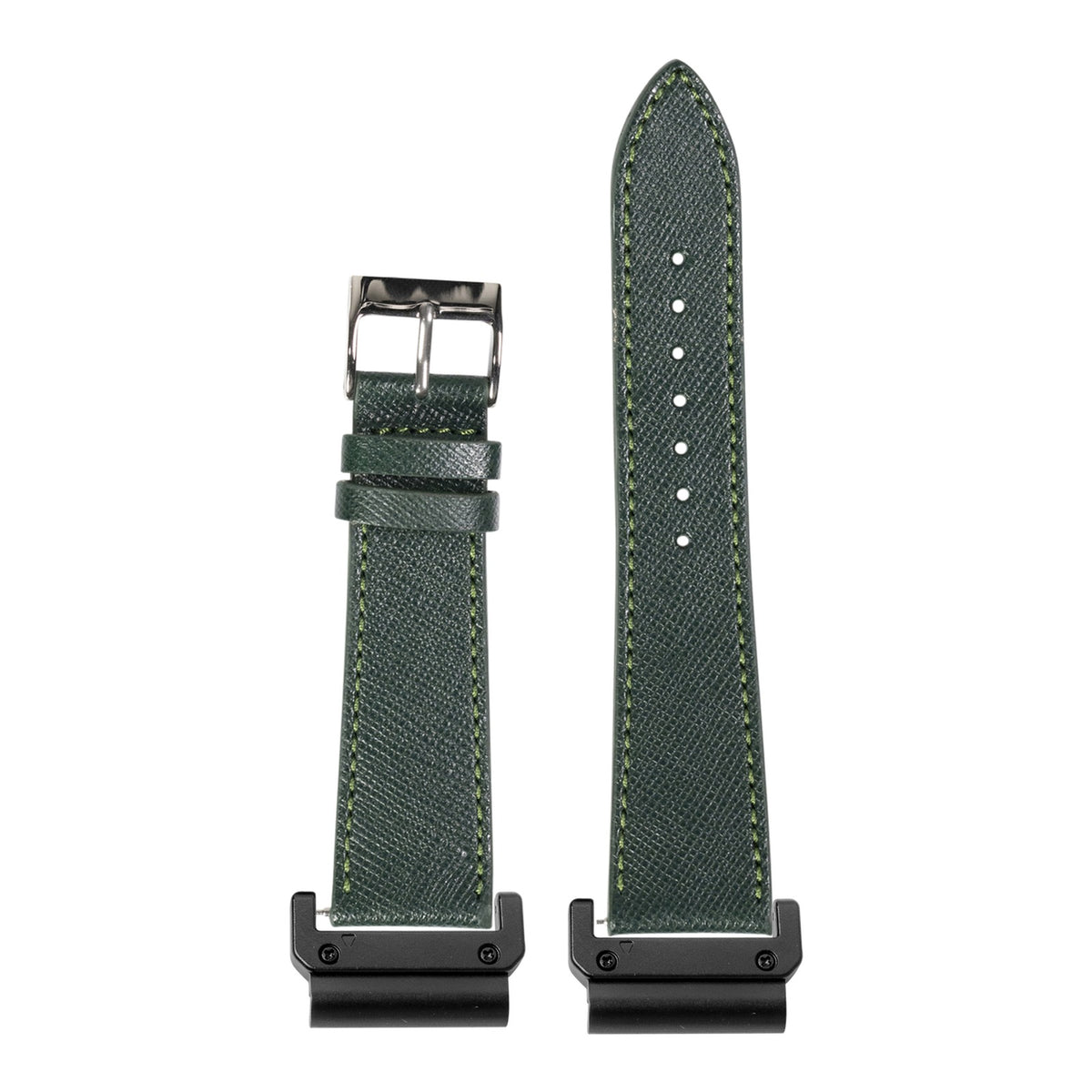 [QuickFit] Saffiano Leather - Forest Green with Slim Military adapters (Black)