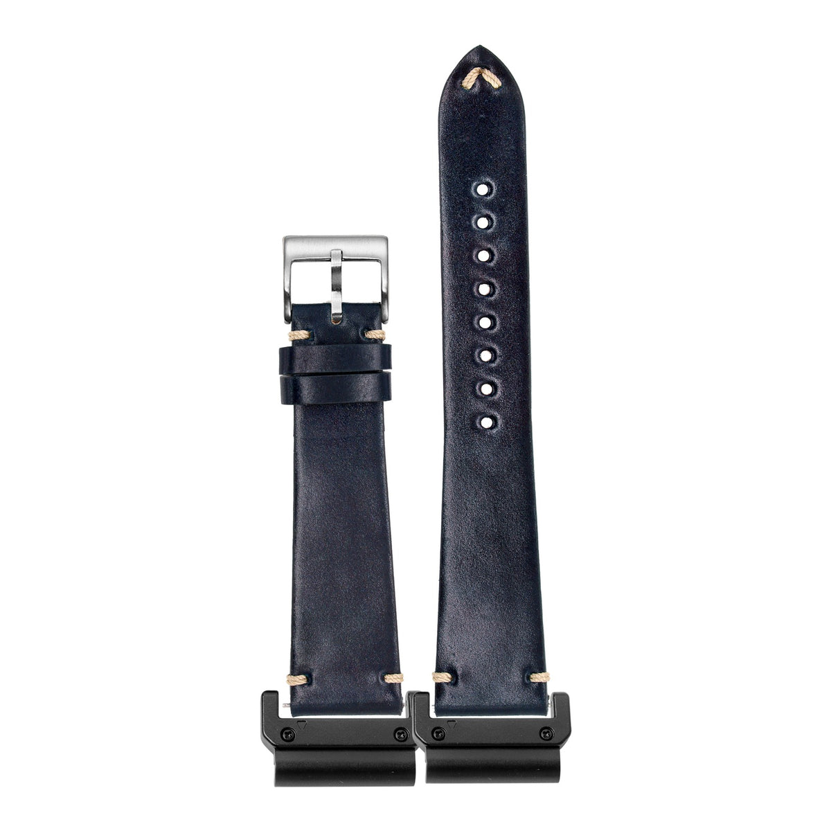 [QuickFit] Horween Shell Cordovan - Vintage - Navy Blue with Slim Military adapters (Black)